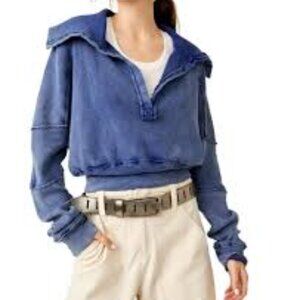 We The Free Not So Ordinary polo - Blue v-neck sweater